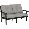 Polywood Lakeside Black / Grey Mist Deep Seating Loveseat 6334412BL145